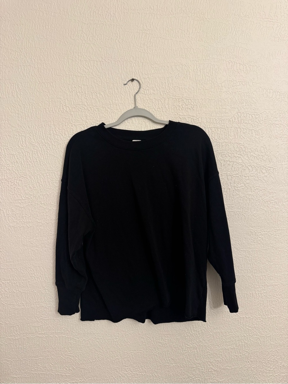 Womens Cropped Boxy Black Crewneck Sweater - Everyday Essential